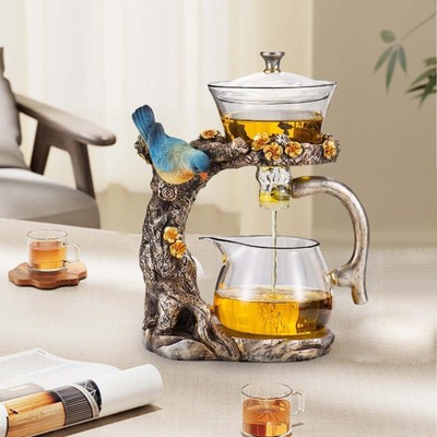 Halbautomatischer Glas Teekanne loser Tee für Neujahr Geburtstag Geschenk Essen