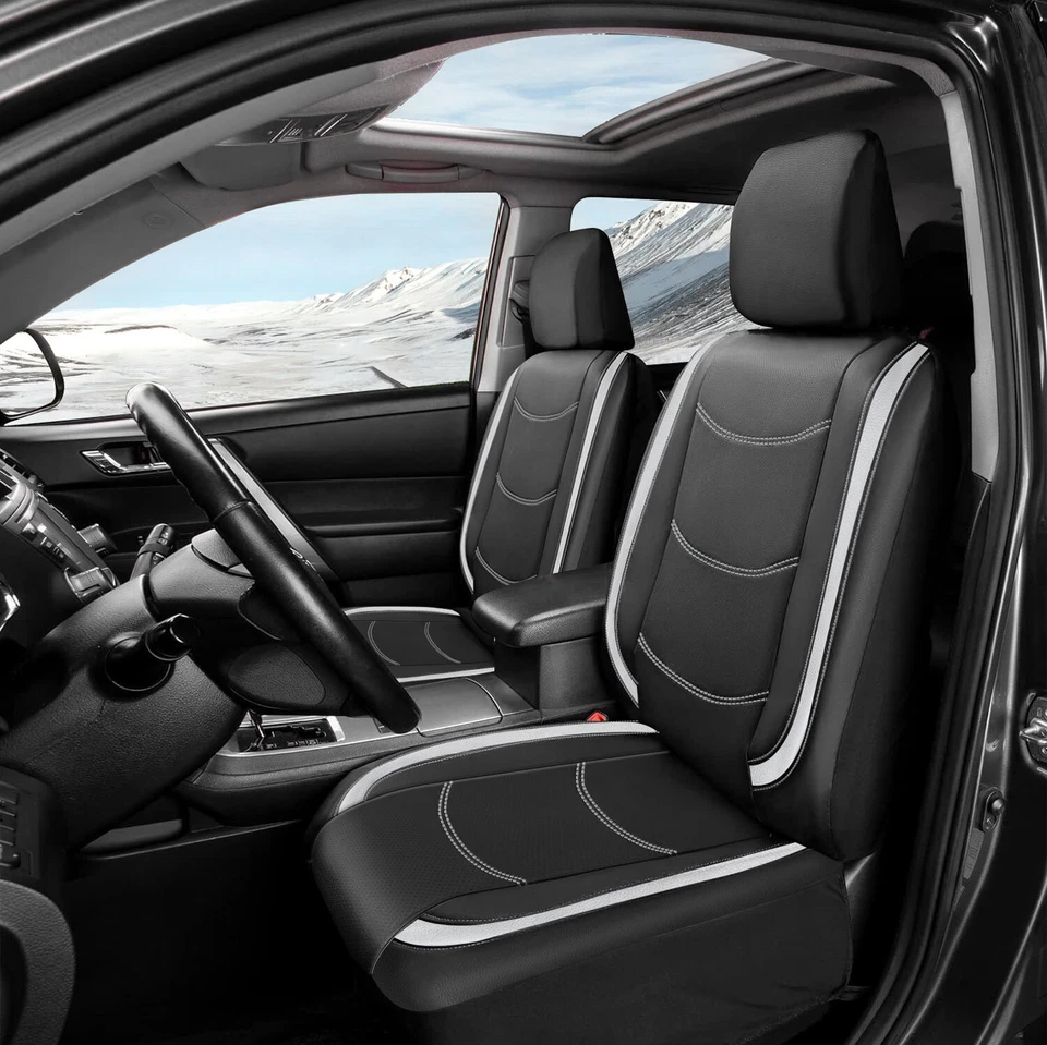 For BMW Car Seat Covers Pu Leather 5-Seats Full Set Front Rear Cushion Protector Foto 4 de 4