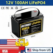 Lifepo4 Lithium Battery 12v 100ah Deep Cycle For Rv Off-grid Solar Marine