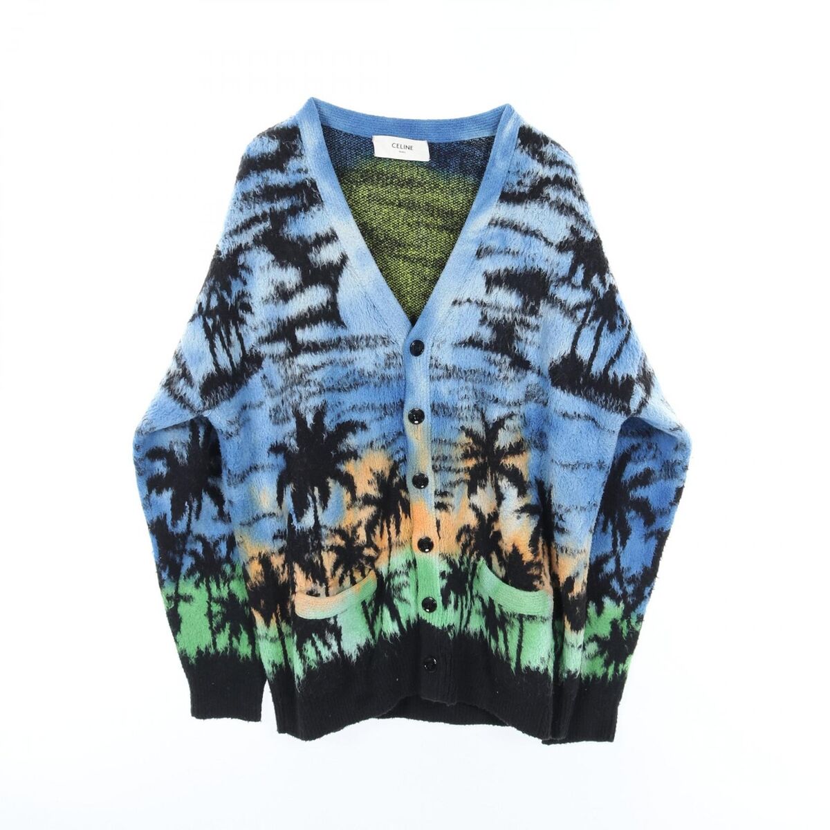 CELINE Sunset Tropical Print cardigan knitwear XS size CELINE Sunset Tropical Print cardigan knitwear XS size