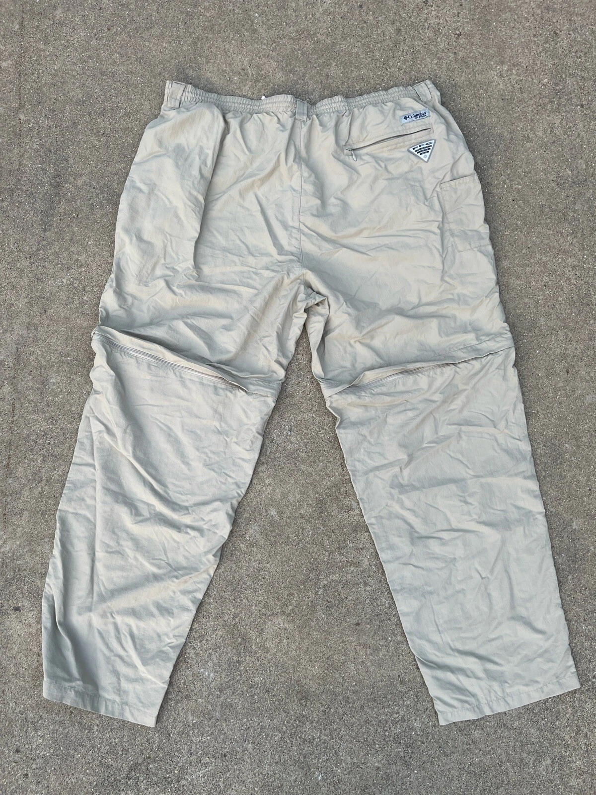 Columbia Pants Mens XXL Beige Outdoors Hiking Convertible Zip Off PFG