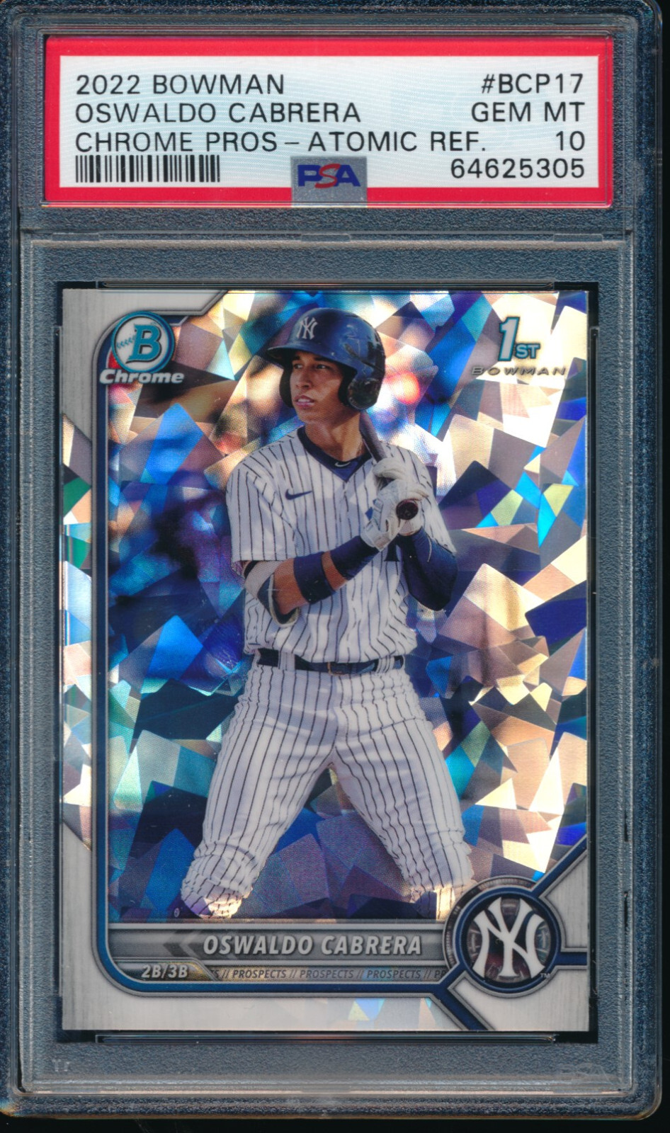PSA 10 OSWALDO CABRERA 2022 Bowman Chrome ATOMIC REFRACTOR Rookie RC GEM MINT