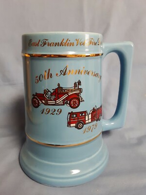 Vintage East Franklin Vol. Fire Dept. 50th Anniversary Cup Mug Beer Stein