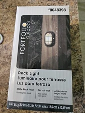 Portfolio Outdoor Black Deck Light # 0048398 **BRAND NEW**  Dock lights