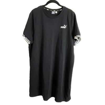 puma dress shirts Puma Classic T-Shirt Dress Size L Black White Trim Logo