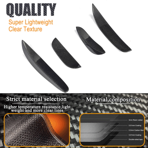 Fit for Benz W205 C205 C63 15-21 REAL Carbon Front Bumper Splitter Canards Fins - Picture 7 of 10