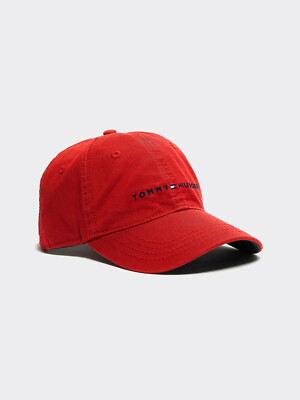 TOMMY HILFIGER Baseball Logo Hat Apple Red Sz OS