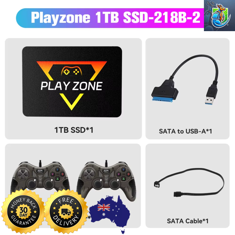 Playzone 1TB SSD Game Drive – Preloaded 3 Systems, 16,000+ Games