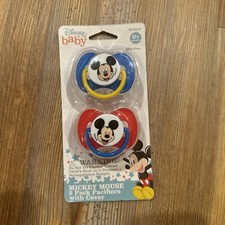 New 2 pack Set Disney Baby Mickey Mouse Pacifiers with cover BPA Free 0  25 