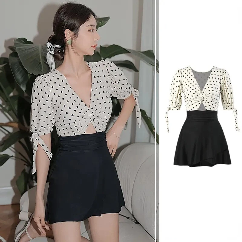 Traje de baño para dama 3 piezas Bikini Traje de baño Sexy Encaje Cubrir Caftán Cuello en V Ropa de playa Foto 2 de 4