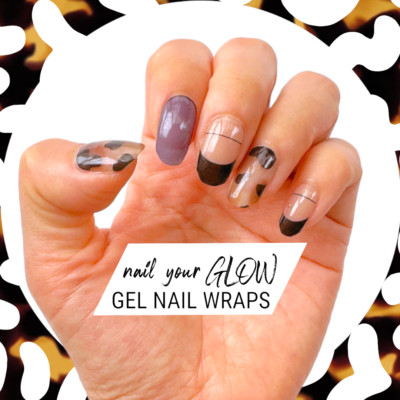 20 Gel Nail Wrap Sticker, Schildpatt Leopard Nail Art, halbgehärtet UV/LED