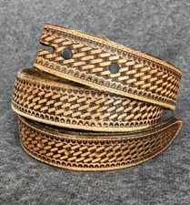 Justin Belt 36 Top Grain Cowhide Leather Basket Weave Heavy Duty MADE IN USA