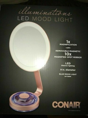 Conair Single-sided Lighted Makeup Mirror +Led Lights 1x Magnification Rose Gold - Picture 2 of 12