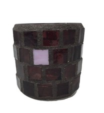 Mosaic Glass Tealight Candle Holder - 3 Inches tall
