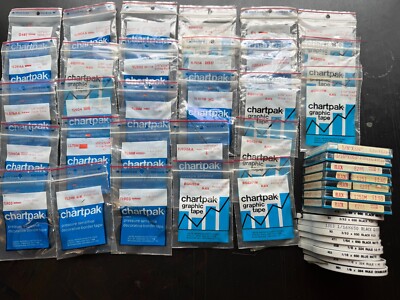 Huge Lot Chartpak & Letraline Pressure Sensitive Decorative Border Tape