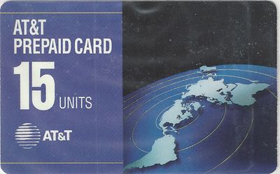 TK 300a AT&T 115u 1993 PrePaid Card: Flat Map of Continents (Type 2 Reverse)
