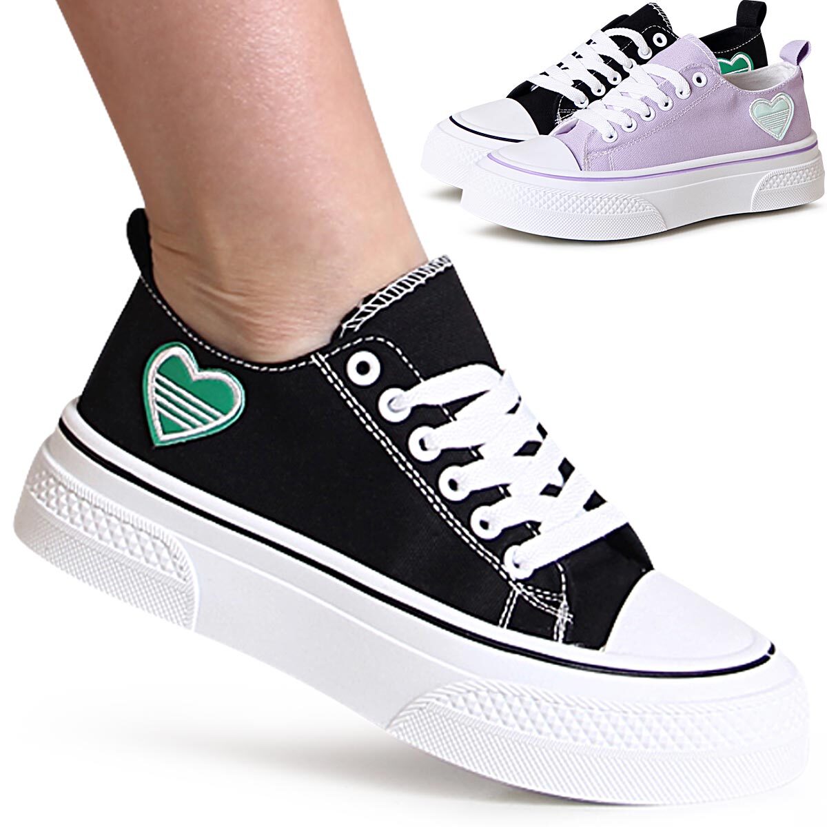 Sneaker con plateau da donna scarpe da ginnastica scarpe per il tempo libero scarpe sportive comode Love