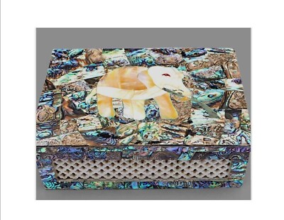 Rechteckig Marmor Schmuck Verpackung Semi Precious Stein Overlay Work Bett Seite