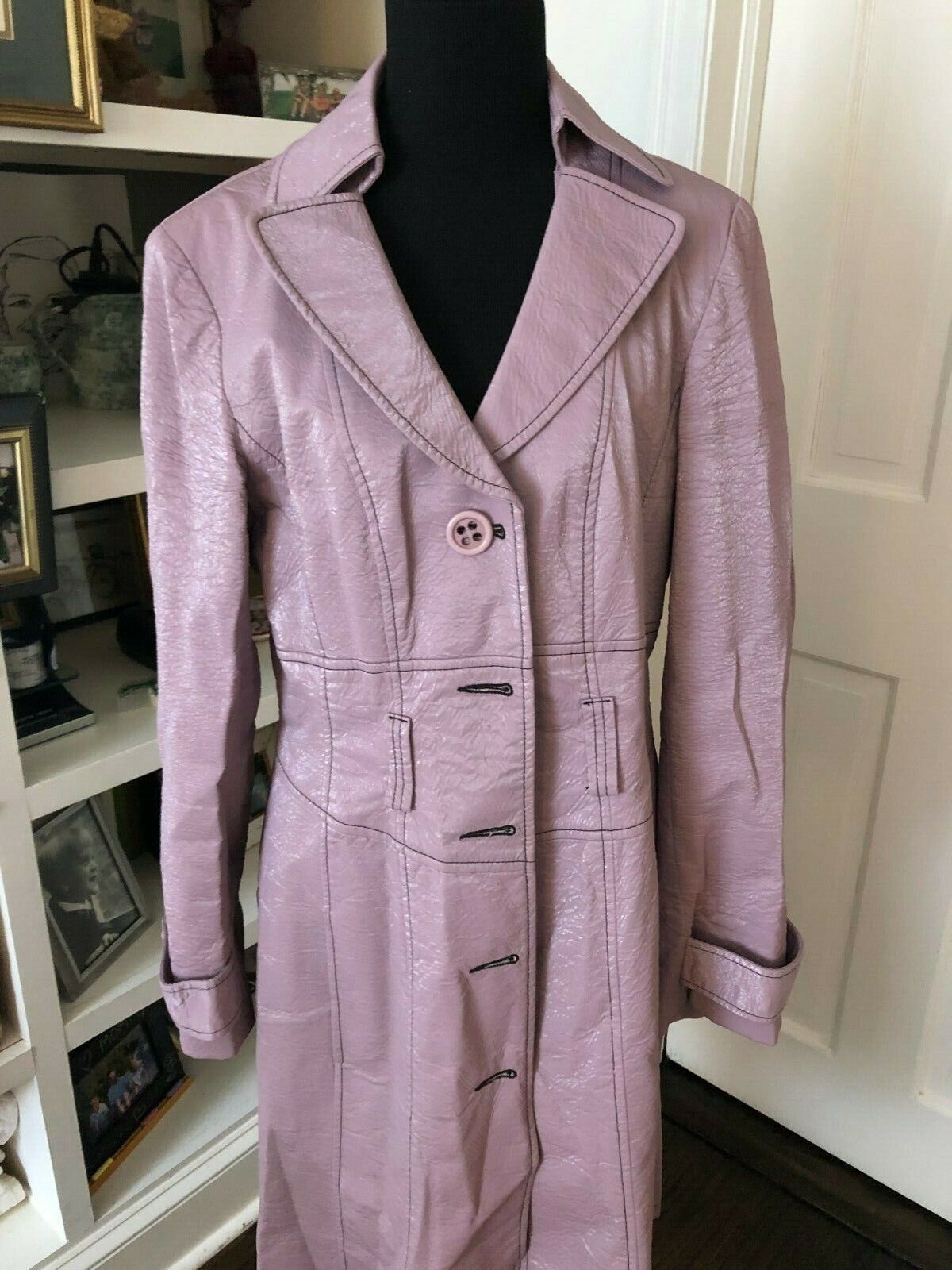 Ladies Nanette Lepore Purple Raincoat Size 12 - image 3