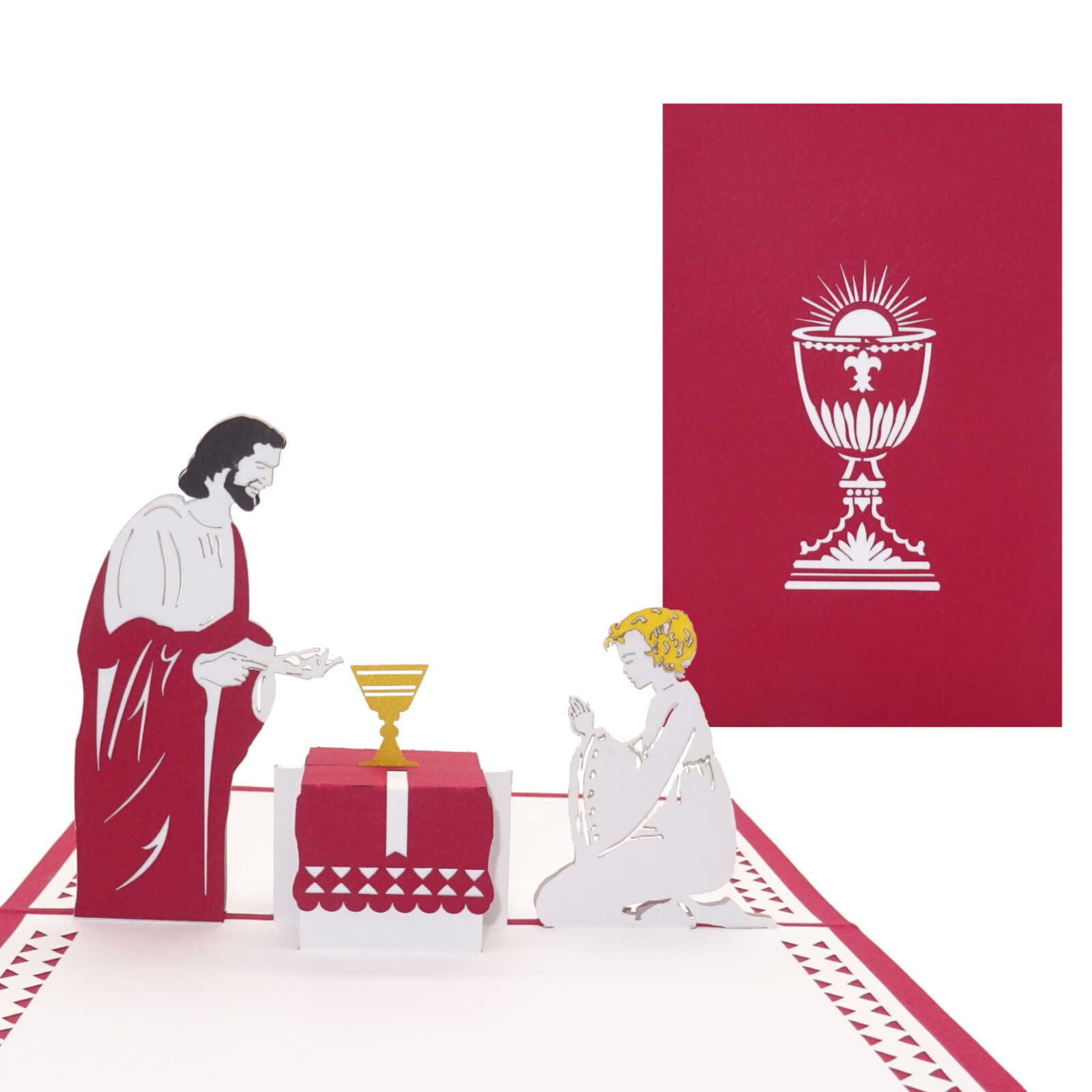 Pop Up Karte "Kommunion" 3D Glückwunschkarte & Einladung Erstkommunion