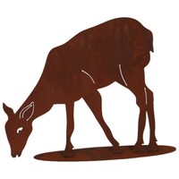 Fressendes Reh äSend 50X63Cm Rost Edelrost Metall Rehe Hirsch Rostfigur Wald