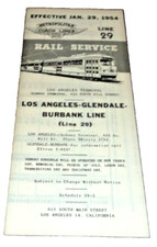 JANUARY 1954 METROPOLITAN COACH LINES LOS ANGELES GLENDALE BURBANK TIMETABLE