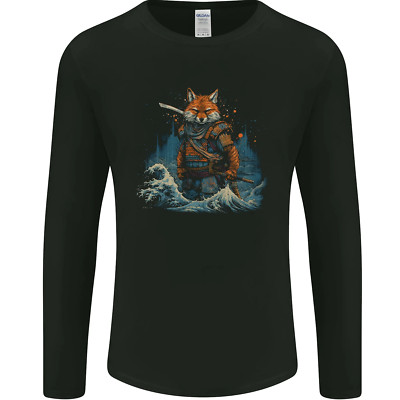 Ein Japanischer Samurai Kitsune Bushido Ronin Herren Langarm Maglietta
