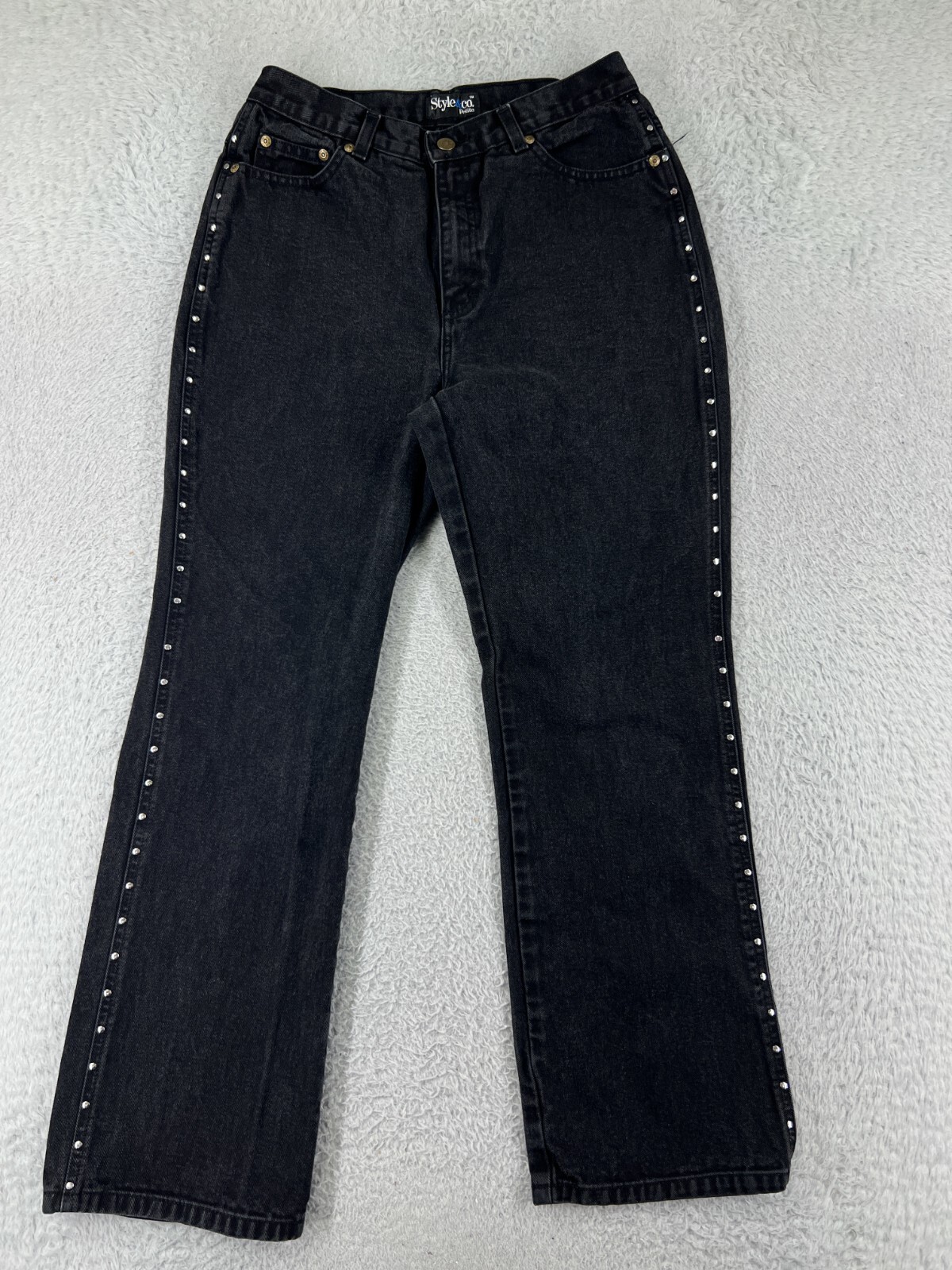 Style Co Pants Womens 10P Black Jeans Denim Straight Leg 100