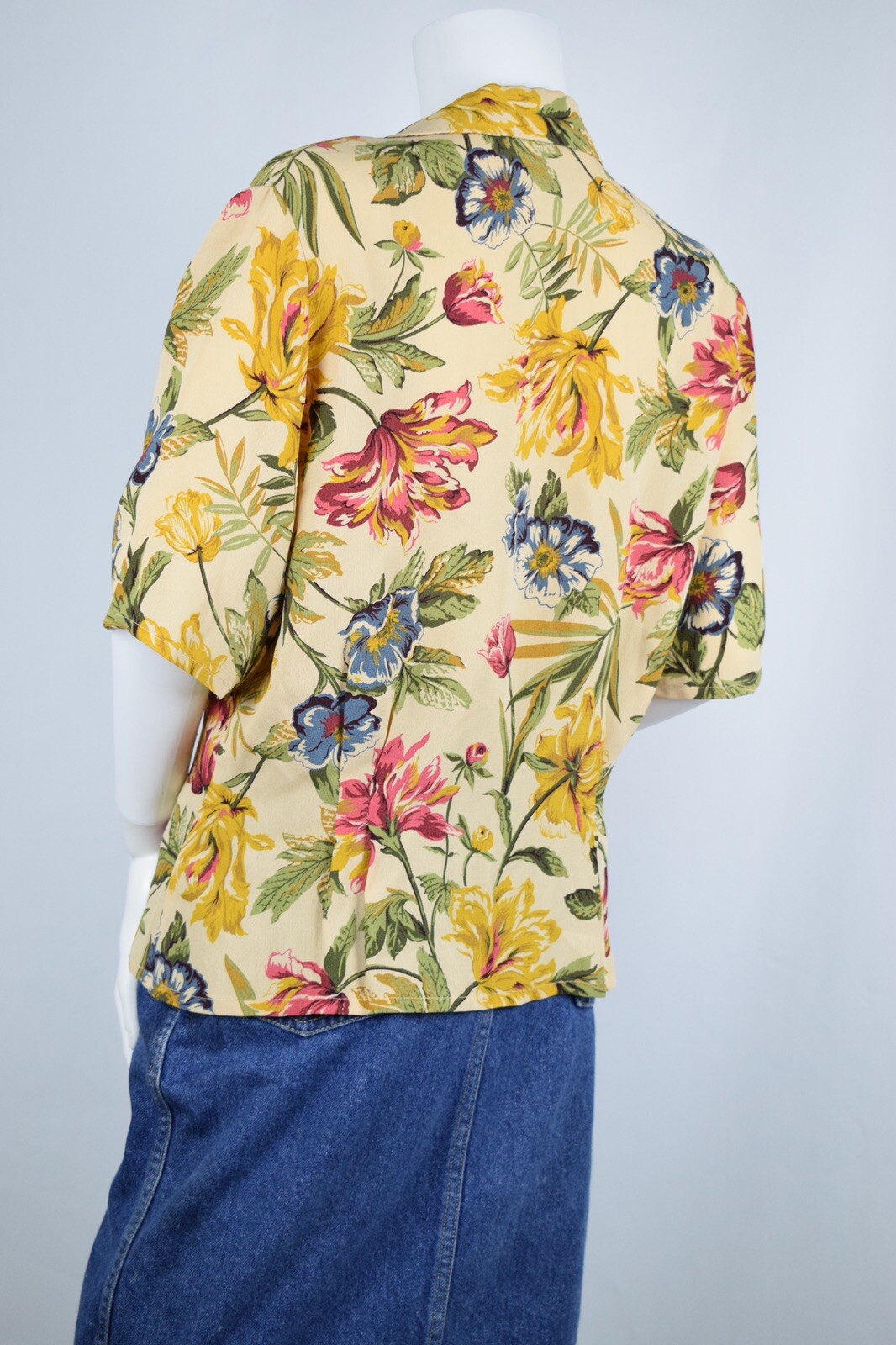 Vintage Casual Corner Women Size 8 Short Sleeve Floral Blouse eBay