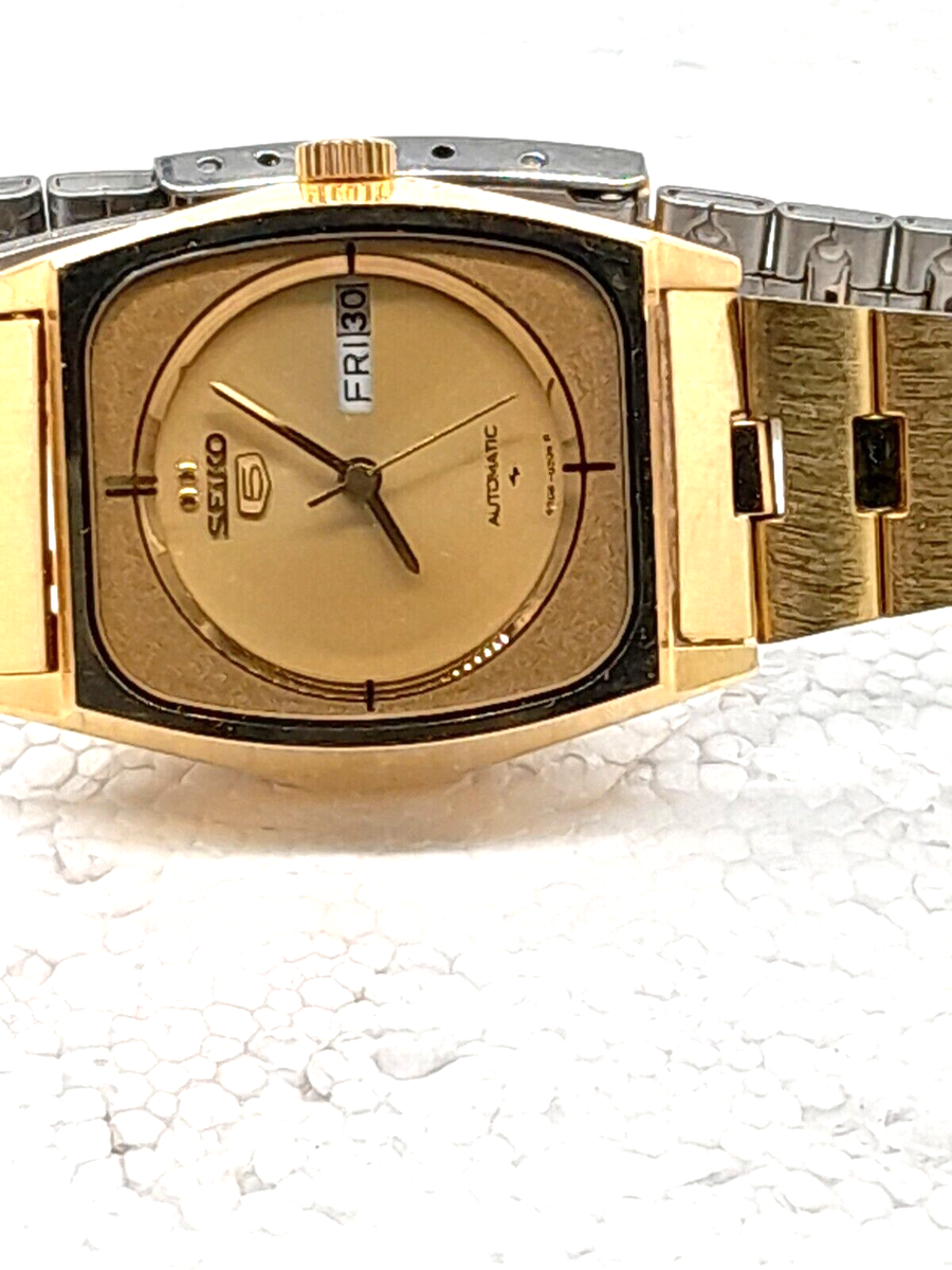 Seiko 5 ladies Retro brushed goldtone automatic watch