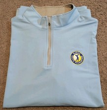 Peter Millar Perth Performance 1/4 Zip Cloud Blue Golf Pullover ME0EK40 Men's XL