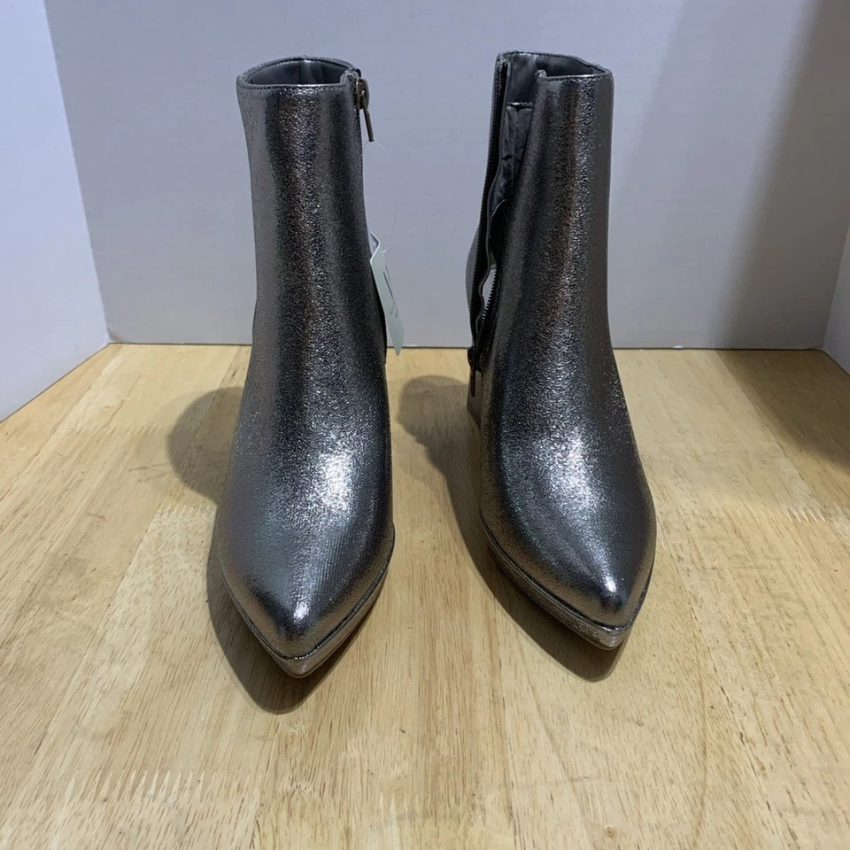 Botines Funky Silver (Estaño) Worthington Mujer Bannow Tacón Acampanado 6M QUICK SH Foto 2 de 4