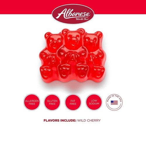 Albanese Confectionery Wild Cherry Gummi Bears, 5 Pound Bag - Picture 5 of 8