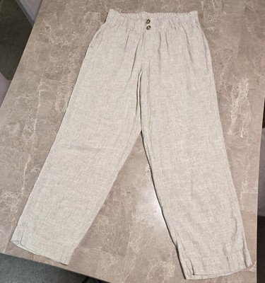 Resort Wear Briggs Women's Pull-On Linen Blend Pant, Tan, Large