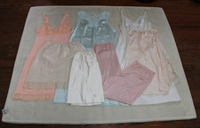 Vintage Lingerie Lot of 7 Nightgowns Slips Lace Satin Vainity Fair Maidenform M