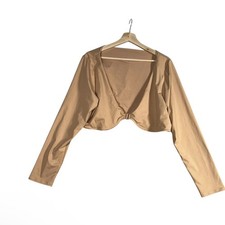 Skims Recycled Swim Shrug Womens Sz 3X Brown Nylon Stretch Pullover Long Sleeve