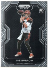 Joe Burrow 2020 Chronicles Prizm Black Rookie Card #PB-1. rookie card picture