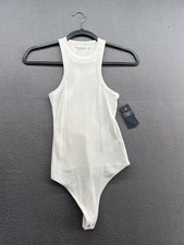 Abercrombie Fitch Bodysuit Womens XS White Soft A F Rib Tank Racerback