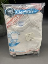Vintage Gerber Cotton Onesies 3 Pack Infant NOS