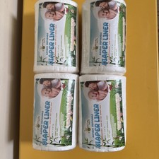 Disposable Diaper Liner Naturally Nature Bamboo Biodegradable 7x12  , 4 Rolls