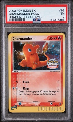 Pokémon TCG 2003 Charmander EX Dragon City Championship Promo Holo PSA 7 🌀SWIRL