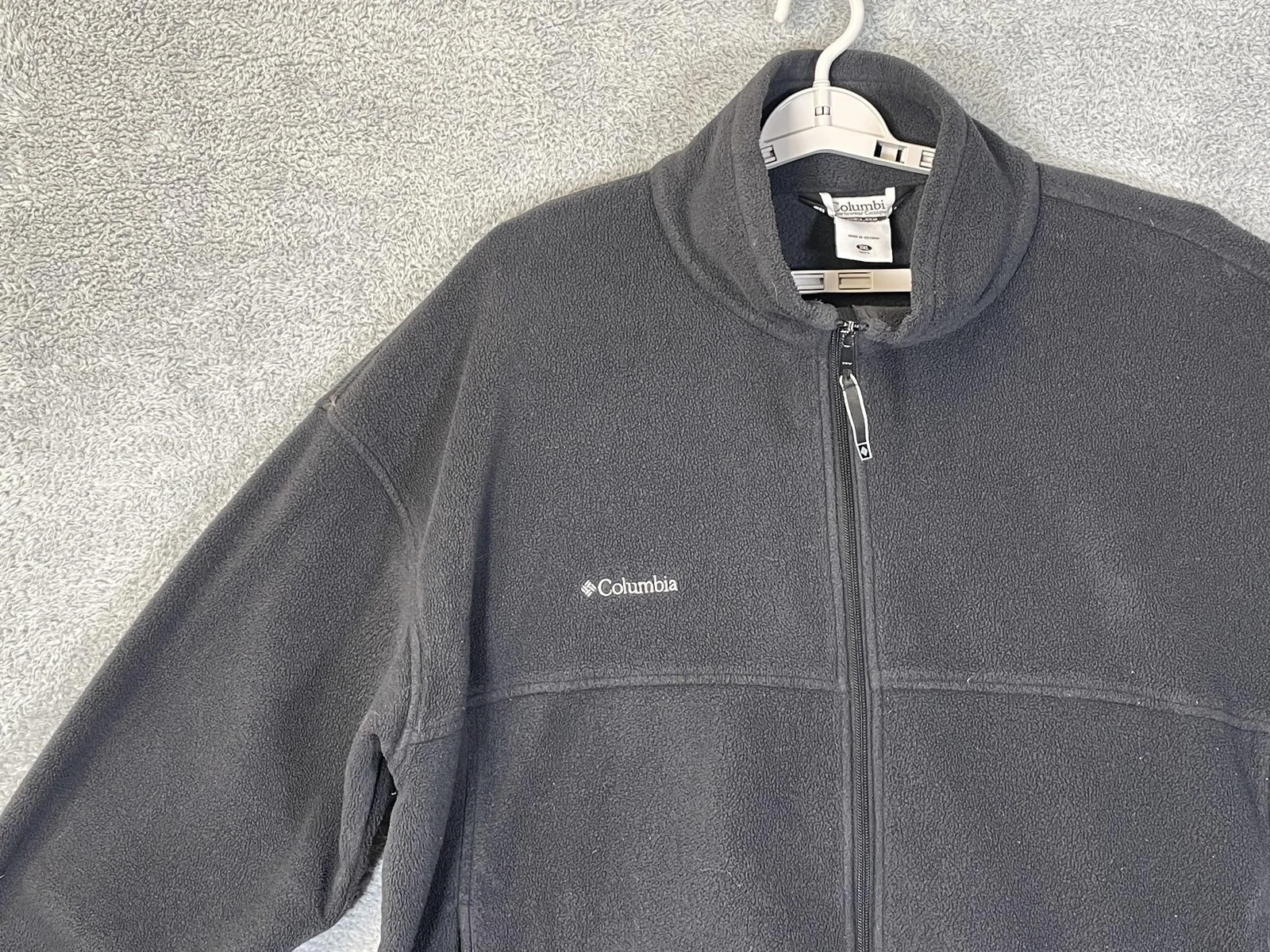 Columbia Fleece Jacket Mens 3XL Gray Full Zip Stand Collar Pockets Warm WS6113