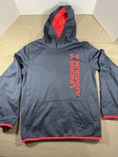 UNDER ARMOUR Pullover Hoodie Youth YXL Gray, Loose Fit
