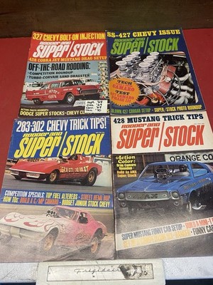 Lot Of 4 Vtg RODDER AND SUPER/STOCK MAGAZINE TICKLE ME PINK Corvette AMX 11/68
