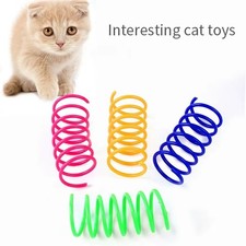 4-20x Cat Spring Toys Cat Colorful Durable Plastic Spring Coil Interactive