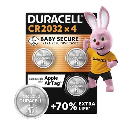 Duracell CR2032 Knopfzellen, CR 2032 Lithium Knopfzelle 3 V (4 Stück), ideal... 