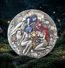 Elves 2026 Cameroon 2oz Silver Gilded Coin with 0.09ct Diamond Pre Order