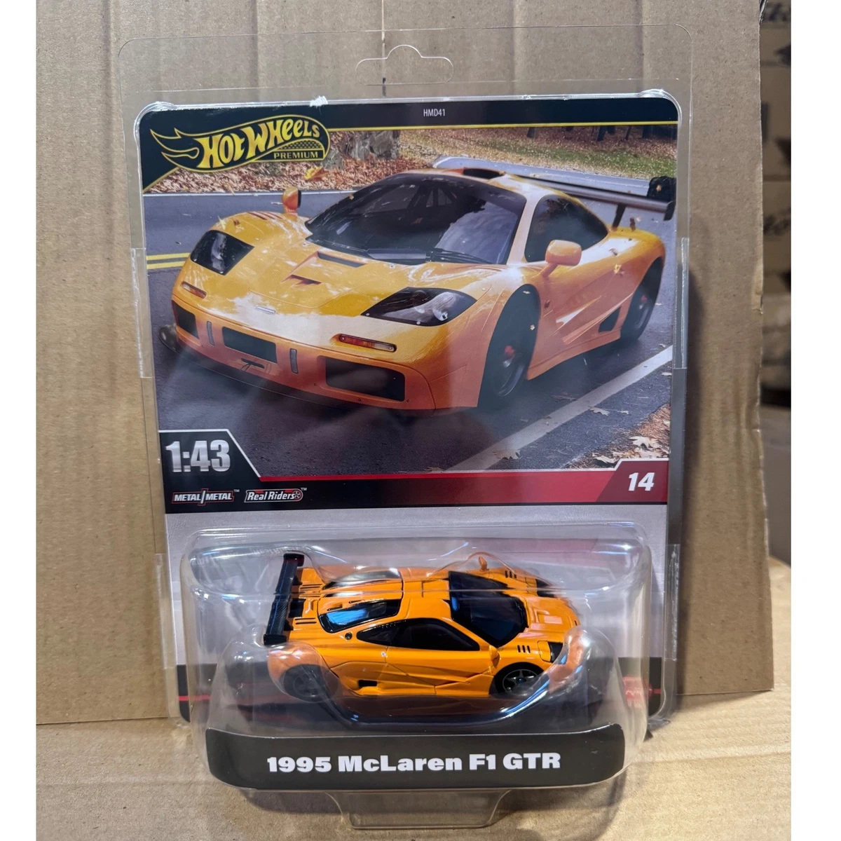 Hot Wheels Premium 1:43 1995 McLaren F1 GTR Orange Metal Metal