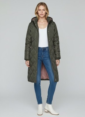 Sublevel Damen Stepp Mantel lang geschnitten Winterjacke warm Jacke elegant