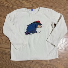 Vintage 90s Y2K Disney Winnie The Pooh Eeyore Pullover Fleece Sweatshirt Large